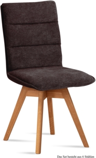 Esszimmerstuhl drehbar (6er-Set) Dorle 47x92x60 Eiche geölt/Espresso