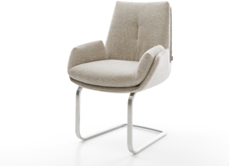 Freischwinger Clea-Flex Webstoff Soft Beige Freischwinger flach Edelstahl