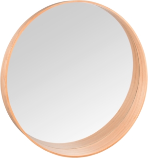 MIRRORS AND MORE 'Linea' Rahmenspiegel Holz, holzfarbig, Ø59x10cm