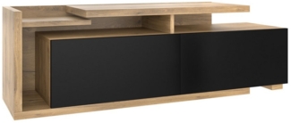 KLAM HOME Lowboard Modularer TV-Schrank mit LED-Beleuchtung und bewegbarem Modul (Flexibles 2-in-1 Design mit individuell kombinierbaren Elementen), Bis zu 2 Meter ausziehbar für maximale Raumflexibilität und Stauraum