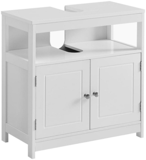 Vasagle Waschbeckenunterschrank mit 2 Türen, skandinavischer Stil, mattweiß, 60 x 30 x 60 cm