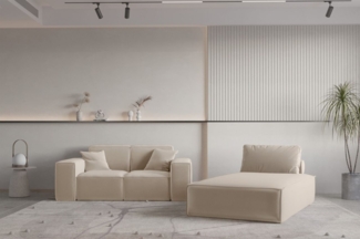 Sofa Set 2-teilig Sezlong und Sofa 2-Sitzer CELES PREMIUM Stoff Opera Velvet Sand