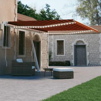 vidaXL Markise Manuell Einziehbar mit LED 400x300 cm Orange Braun 3069545