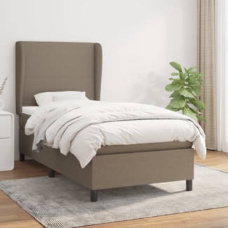 vidaXL Boxspringbett mit Matratze Taupe 90x190 cm Stoff 3127769