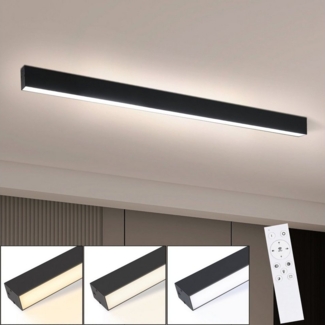 Nettlife Deckenleuchten Schwarz Dimmbar Modern 107/53/80CM Lang Deckenbeleuchtung Deckenlampe, Dimmbar mit Fernbedienung, LED fest integriert, Warmweiß, Neutralweiß, Kaltweiß, Wohnzimmer Schlafzimmer Küche Büro