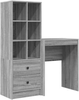 vidaXL Schreibtisch mit Stauraum Grauer Sonoma Spanplatte 3337302