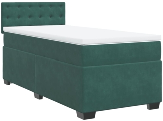 vidaXL Boxspringbett mit Matratze Dunkelgrün 100x200 cm Samt 3286249