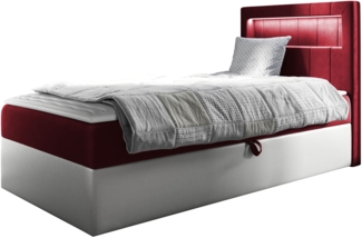 Boxspringbett 'Gladino Junior 1' rot 80x200 cm Rechts