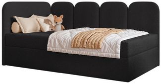 Compleo Boxspringbett Jugendbett DREAMY, Polsterbett mit Bettkasten, 80/90/100/120x200, Kopfteil links oder rechts, Boucle oder Velvet