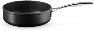 LE CREUSET Servierpfanne Aluminium-Antihaft Sautépfanne rund schwarz 24cm