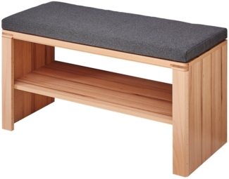 Stella Trading Nature ONE Garderobenschrank mit Spiegel in Kernbuche Teil-massiv FSC-Zertifiziert - Flurgarderoben Schrank mit viel Stauraum - 74 x 201 x 40 cm (B/H/T)