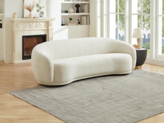 Vente-unique - Sofa 3-Sitzer - Bouclé-Stoff - Beige - BOVANA von Pascal Morabito