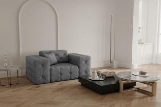 Sessel Designersessel CHANTAL in Stoff Opera Velvet Grau