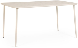 Bizzotto Esstisch Yara aus Metall 140x80 cm, Champagner, Geeignet für 4-6 Personen
