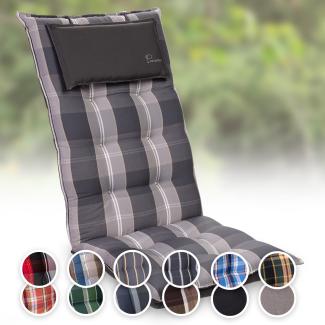 Sylt Polsterauflage Sesselauflage Kopfkissen Polyester 50 x 120 x 9 cm Grau / Weiß