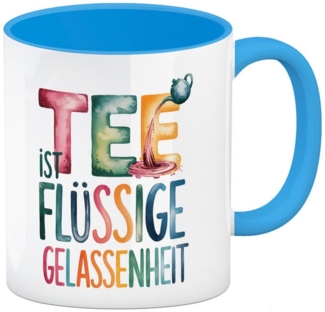 speecheese Tasse Tee ist flüssige Gelassenheit Kaffeebecher in hellblau