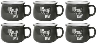 GUSTA 2171700 Suppentasse Soup of the day, Steinzeug, 500 ml, grau (6 Stück)