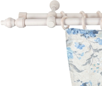 SN DECO GROUP Gardinenstange Filigrano, 2-läufig, Fixmaß, mit Bohren, verschraubt, Holzwerkstoff, 28 mm, Holz, verschiedene Längen und Farben, Komplettset