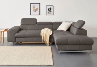 COTTA Ecksofa Chef L-Form, mit Kopfteilverstellung, wahlweise mit Bettfunktion