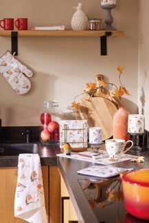 Ambiente® Geschirrtuch Robin family, (2-tlg, 2-teilig), Geschirrtücher ca. 50x70 cm Baumwolle