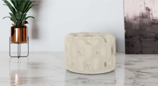 Places of Style Hocker FOLLINA, Polsterhocker mit klassischer Chesterfield-Knopfheftung