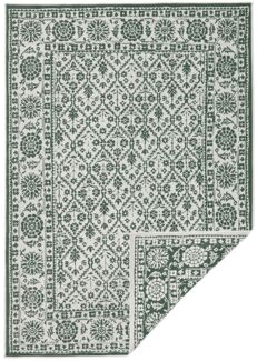 In- & Outdoor Wendeteppich Curacao Grün Creme - 80x250x0,5cm