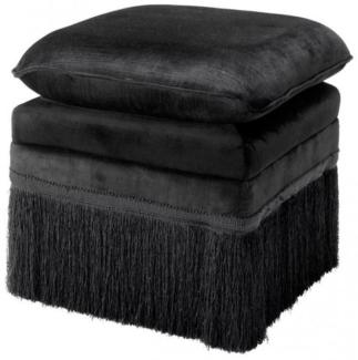 Casa Padrino Luxus Hocker Schwarz 41 x 41 x H. 42 cm - Hotel Hocker Möbel