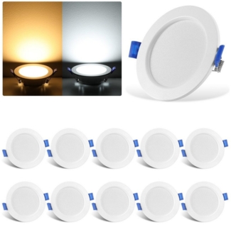 WILGOON LED Einbaustrahler 20x LED Einbaustrahler, 5W LED Platinen, Einbau-Spots Bad ultra-flach, Kaltweiß, Warmweiß, 230V Flach, Einbauspot 75-95mm