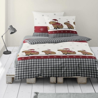 TRAUMSCHLAF Bettwäsche Capybaras, Biber, 2 teilig, Winterbettwäsche in warmer Qualität