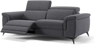 Sofanella 3-Sitzer AMARO Stoffsofa Relaxfunktion Designersofa in Dunkelgrau