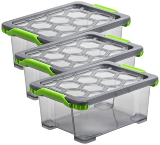 ROTHO Aufbewahrungsbox Evo Total Protection 3er-Set stapelbare Box 11l mit Deckel (Aufbewahrungsset, 3er-Set)
