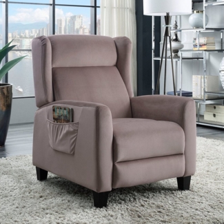 ATLANTIC home collection TV-Sessel Timo, klassischer Ohrensessel mit Relaxfunktion und praktischer Seitentasche