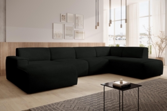 AX LIVING XXL Sofa U Form Didim Schwarz 415cm breit modern & großzügig R