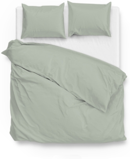 Zo! Home Mako-Satin Bettwäsche 200x200 cm Satinado uni lindgrün Foam Green