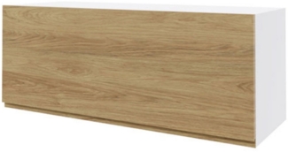 Feldmann-Wohnen Klapphängeschrank Arezzo (1-St) 90 x 32,5 x 36 cm grifflos weiß / Eiche artisan (AZ-W4B/90)