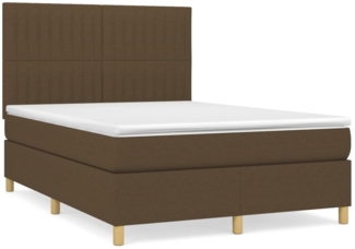 vidaXL Boxspringbett mit Matratze Dunkelbraun 140x190 cm Stoff, Härtegrad: H2 [3142492]
