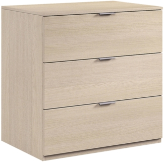 Dmora Rea-Kommode, moderne Kommode mit 3 Schubladen, niedriger Kommodenschrank für Schlafzimmer, Schrankkommode, 77 x 38 x 80 cm, Eiche