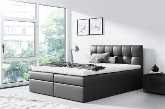 Boxspringbett CARMEN 160x200 cm Kunstleder Schwarz