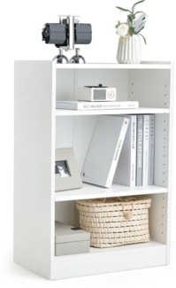 COSTWAY Bücherregal, mit 3 Fächern & verstellbaren Regalen, 30 x 50 x 75 cm