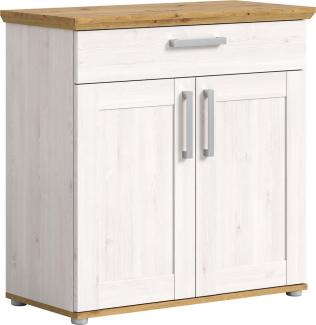 Home affaire Schuhschrank Cosenza, Breite 95cm, 2 Türen, 2 Einlegeböden, 1 Schubkasten, 2-farbig in Landhausoptik, Kommode, Anrichte, Schrank, Sideboard