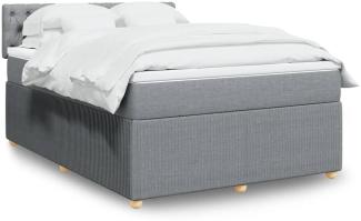 vidaXL Boxspringbett mit Matratze Hellgrau 140x190 cm Stoff 3289758