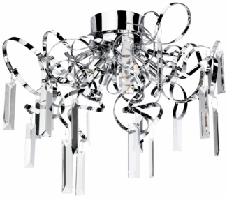 Deckenlampe, chrom, glas, klar, D 50 cm