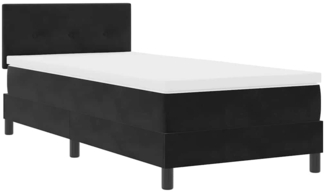 vidaXL Boxspringbett mit Matratze Schwarz 90 x 200 cm Samt 3342628