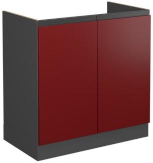 Vicco Spülenunterschrank Küchenschrank Küchenmöbel R-Line J-Shape 80 cm modern (Anthrazit-Rot)