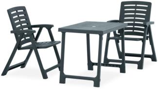 vidaXL 3-tlg. Bistro-Set Klappbar Kunststoff Grün 315834