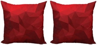 Abakuhaus Kissenbezüge Modern Accent Doppelseitiger Digitaldruck, (2 Stück), rot Triangular Mosaik mit Poly
