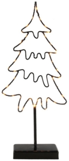 HIT Trading Künstlicher Weihnachtsbaum KEWA, H 45 cm, Schwarz, Metall, 40 LEDs, Batteriebetrieben