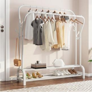 NAIMP Kleiderständer 110 * 35 * 146cm Doppelruten Multifunktionale Schlafzimmer Shoe Rack