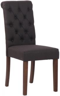 2er Set Esszimmerstühle Lisburn Stoff, schwarz