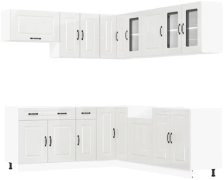 vidaXL 11-tlg. Küchenschrank-Set Kalmar Hochglanz-Weiß Holzwerkstoff 3314913